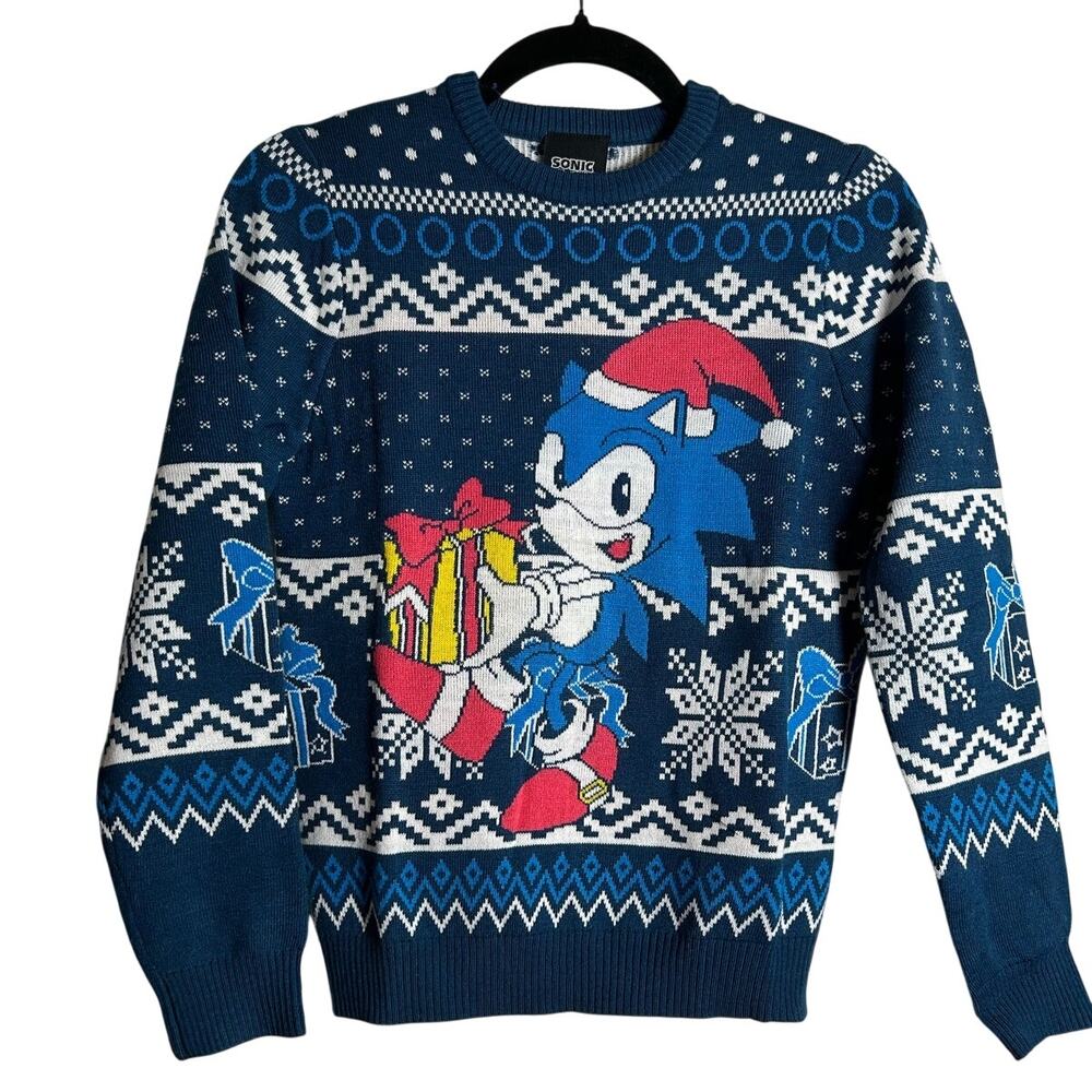 SONIC THE HEDGEHOG Sweater NWT Acrylic LS Size 8 (M)